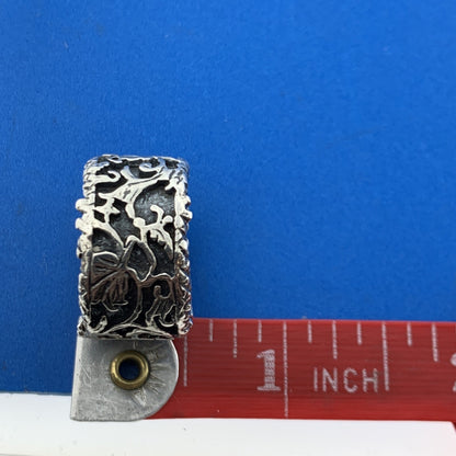 Israel Prodesso 925 Sterling Silver Leaf Vine Scroll Wide Cigar Band Ring