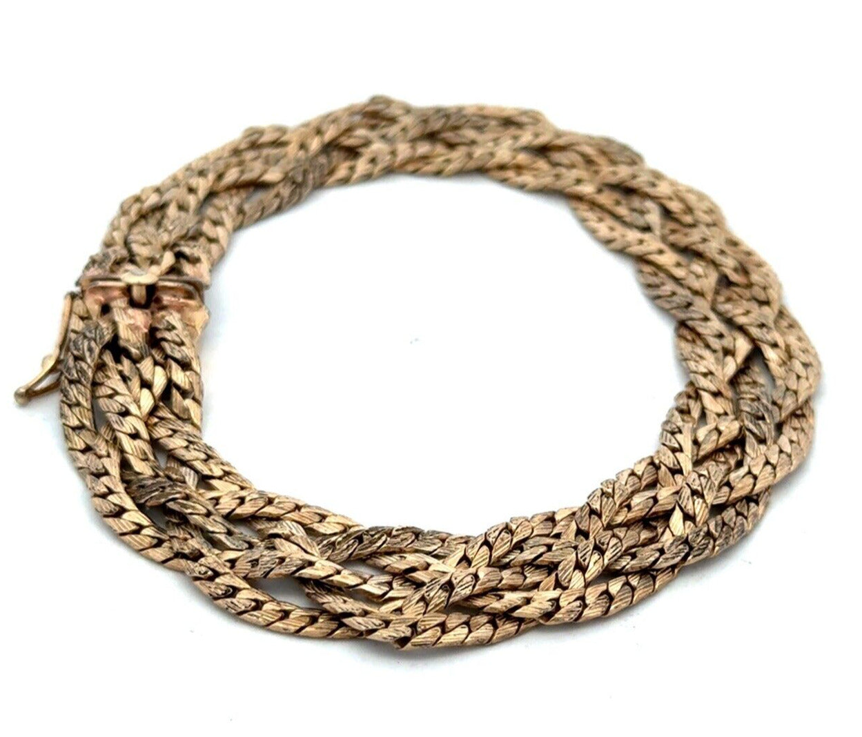 Vintage Krementz Gold Tone 5-Strand Braided Chain Bracelet