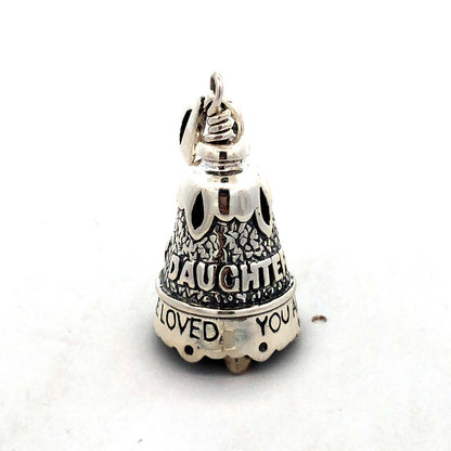 Designer JJ 04 925 Sterling Silver Daughter You are Loved Bell Pendant