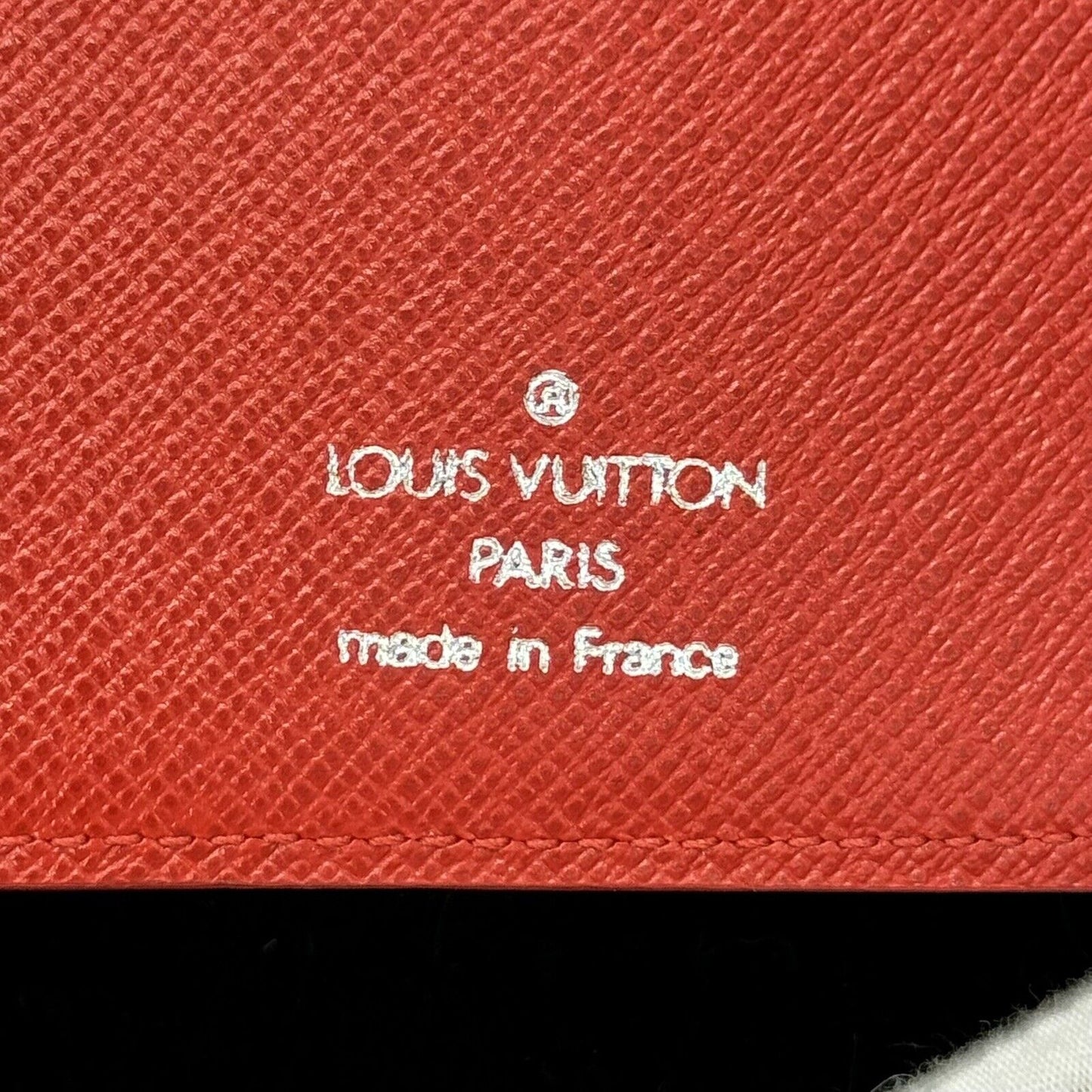 Louis Vuitton Red Epi Leather Binder Medium Ring Agenda Diary Calendar Planner