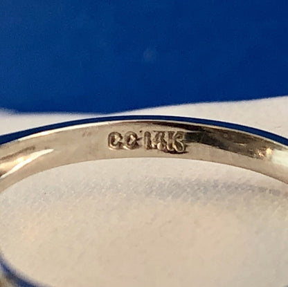 Art Deco 14K White Gold Diamond Free Form Heart Cluster Engagement Cocktail Ring