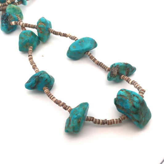 Vintage Native American 925 Sterling Silver Old Pawn Statement Beaded Necklace