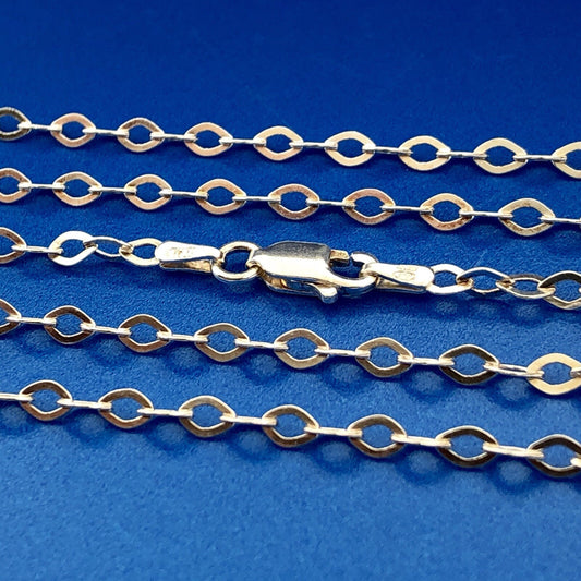 Designer Milor Italy 925 Sterling Silver Fancy Oval Link Chain Necklace