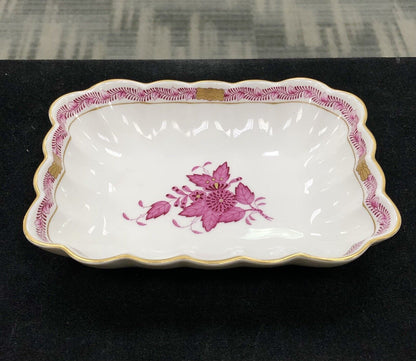 Vintage Herend Hugary Raspberry Chinese Bouquet Apponyi Rectangular Serving Dish