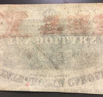 1863 $10 The State of North Carolina Note Civil War Era Possible Inking Error AU