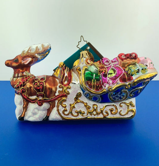 2005 Christopher Radko Hand Blown Glass Leading The Way Rudolph Ornament NIB