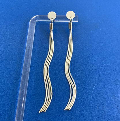 Designer 925 Sterling Silver 4 Strand Snake Chain Drop Dangle Stud Earrings