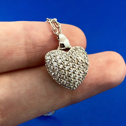 Jacmel Mauritius JCM Sterling Silver 925 Cubic Zirconia Heart Pendant Necklace