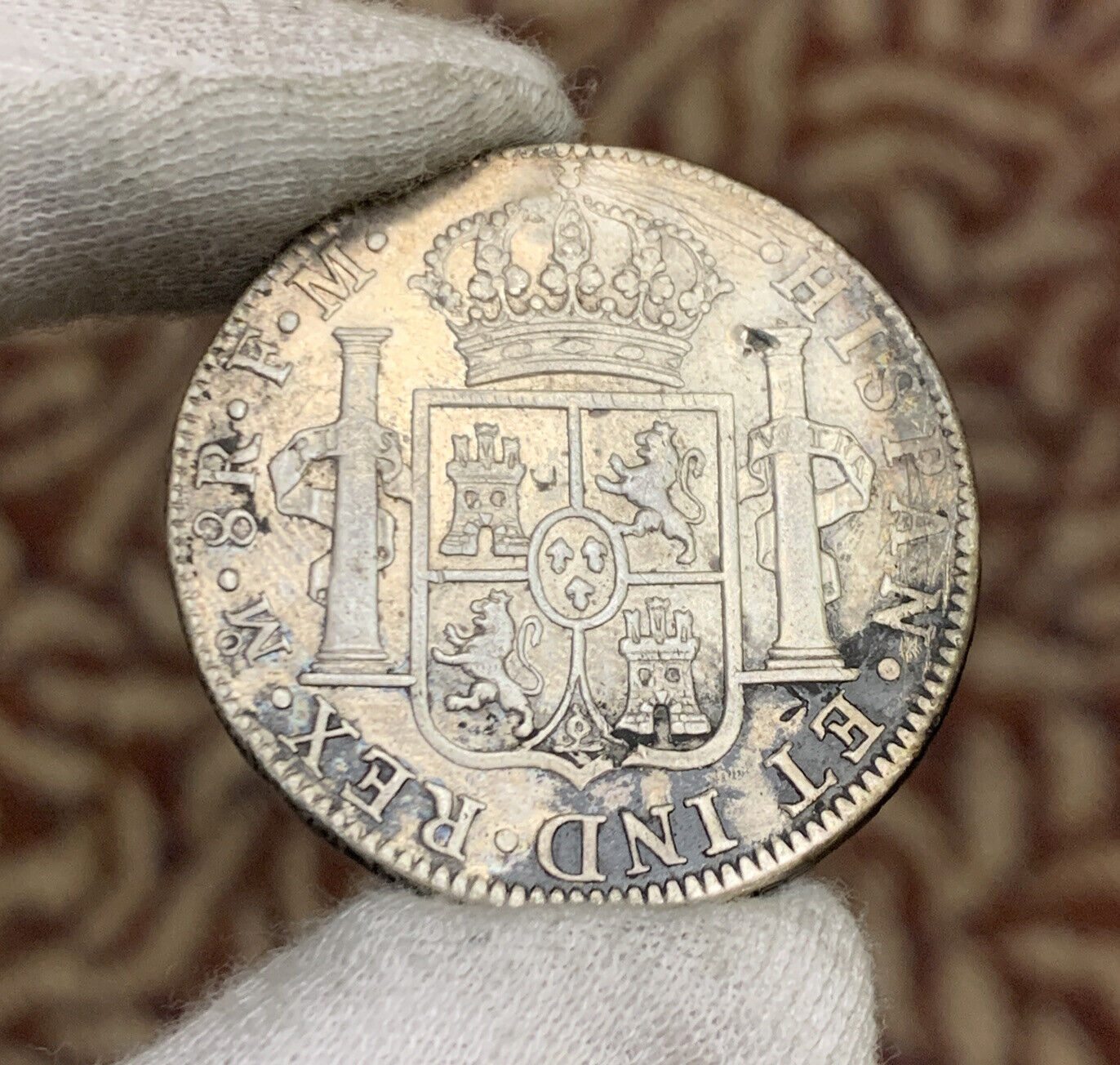 1789 Mo Mexico City 8 Reales F.M. Carolus IV DEI Gratia .903 Chop Marks Coin