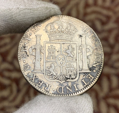 1789 Mo Mexico City 8 Reales F.M. Carolus IV DEI Gratia .903 Chop Marks Coin