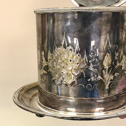Victorian Henry Wilkinson Sheffield Silverplate Ornate Tea Biscuit Caddy