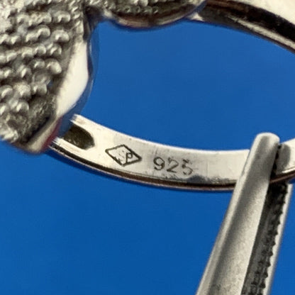 Designer 925 Sterling Silver Diamond Fleur De Lis New Orleans Religious Ring