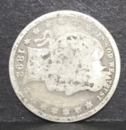 1892 P Silver Barber Quarter Better Key Date Philadelphia Coin Rare Scarce