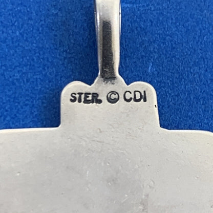 Designer Clyde Duneier CDI 925 Sterling Silver Concho Cross Drop Dangle Pendant