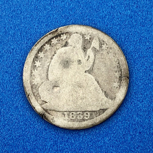 1839 O Seated Liberty Silver Half Dime Type 2 Better Key Rare New Orleans Coin
