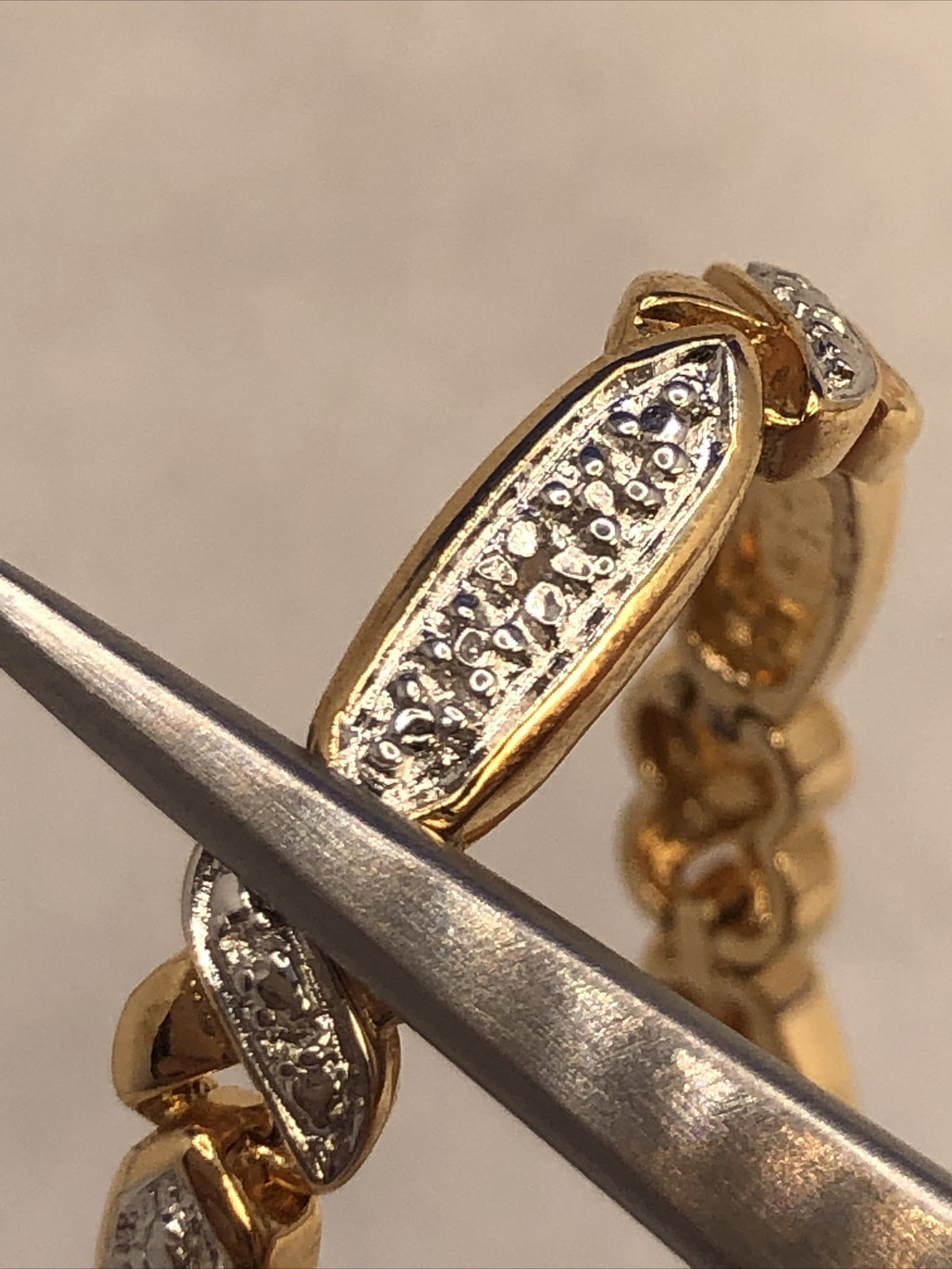 Designer 925 Sterling Silver Vermeil Two Tone Diamond Tennis Bracelet