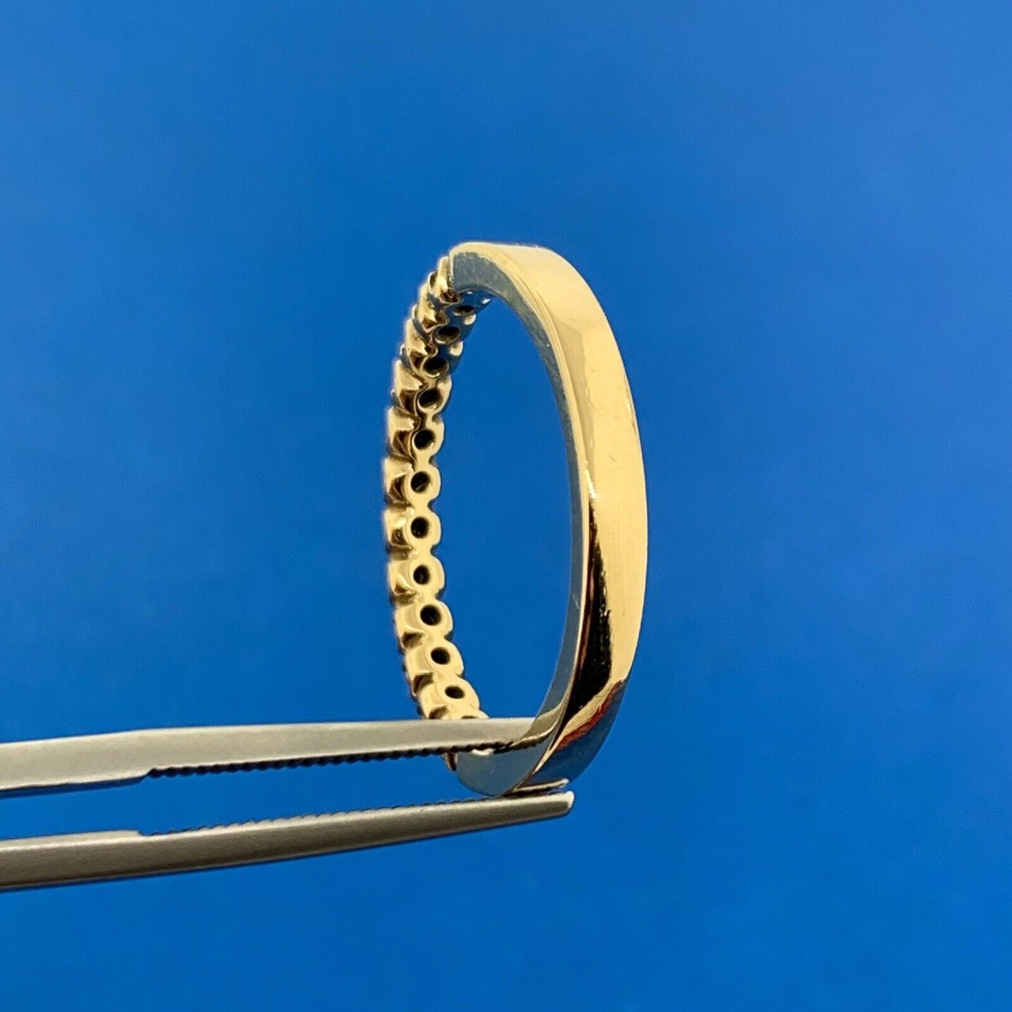 Romance 18K Yellow Gold Diamond Wedding Anniversary Band Stackable Ring