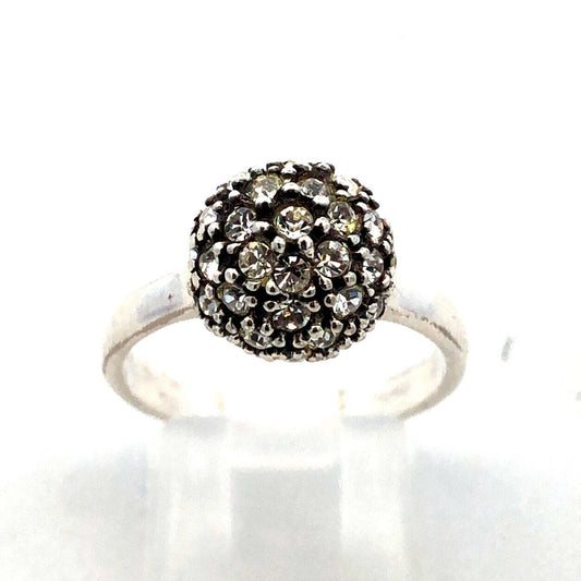 Designer Michael Anthony 925 Sterling Silver Round Cubic Zirconia Ball Dome Ring