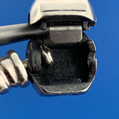 PANDORA 925 Sterling Silver Double Woven Champagne Leather Bracelet 590705CPL-D