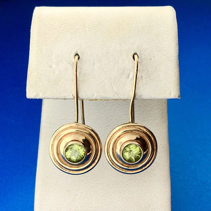 Mignon Faget 14K Yellow Gold Peridot August Anniversary Retired Hook Earrings