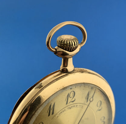 Antique Private Label Pocket Watch Chas Olson & Co With Fahy's Gold Filled Case