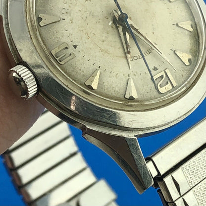 Mid Century Hamilton Automatic Mens Stainless Steel 17j Grade 661 Wrist Watch
