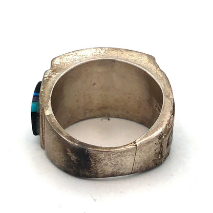 Calvin Begay Starry Night in the Pueblo Sterling Silver 925 Navajo Band Ring