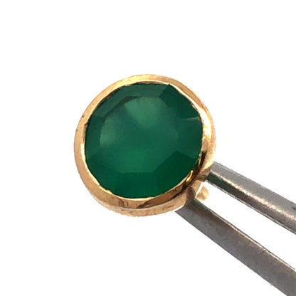 Designer 925 Sterling Silver Gold Vermeil Round Green Tourmaline Stud Earrings
