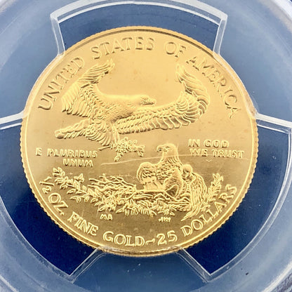 2014 $25 Gold 1/2 OZ PCGS MS70 First Strike Gold American Eagle Rare Label