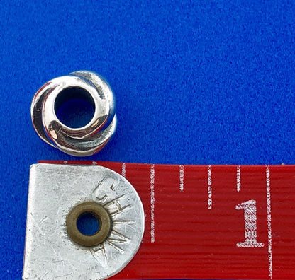 Designer 925 Sterling Silver Modernist Textured Wave Swirl Slide Bracelet Charm