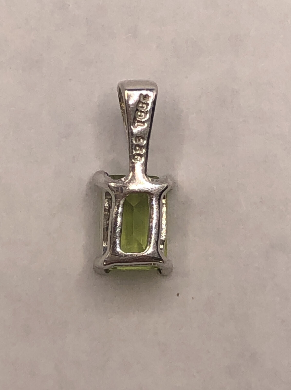 Designer TGGC 925 Sterling Silver Emerald Cut Green Citrine Petite Pendant