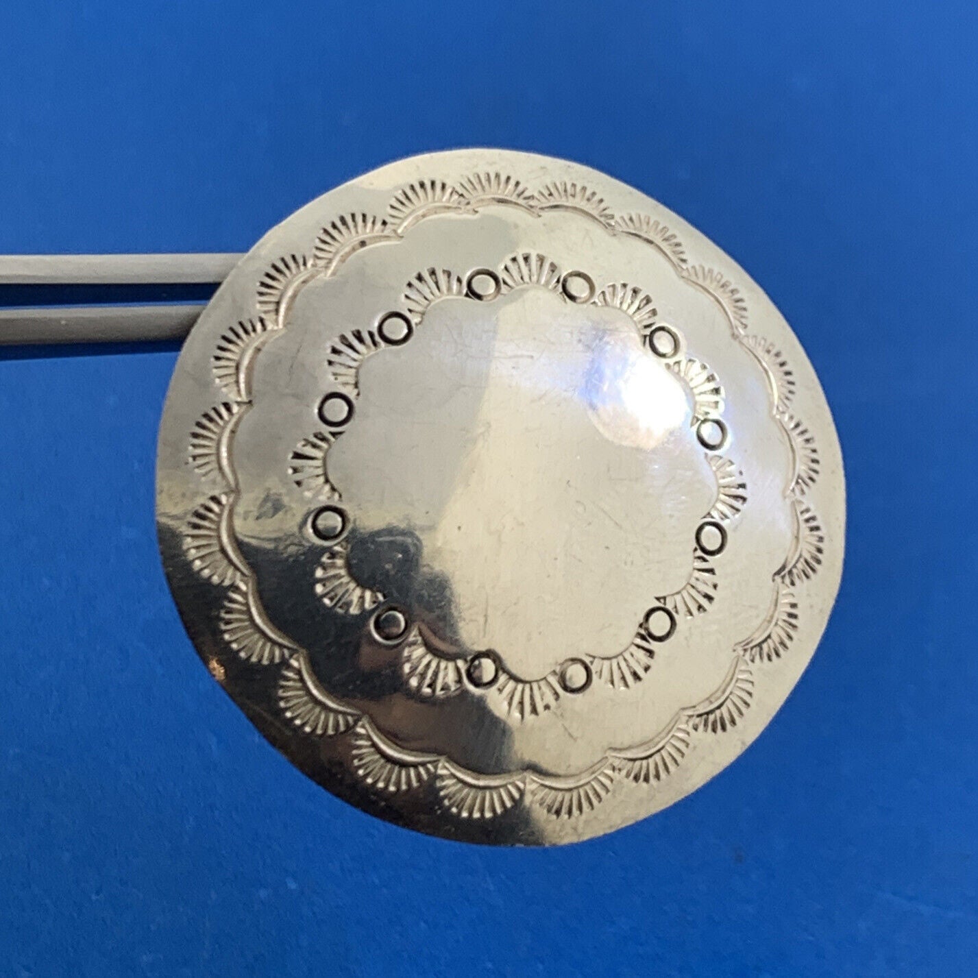 Three Smokes Trading Co 925 Sterling Silver Native American Concho Stud Earrings