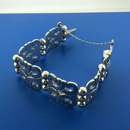 Vintage ATI Mexico Sterling Silver 925 Modernist Artisan Hinged Panel Bracelet