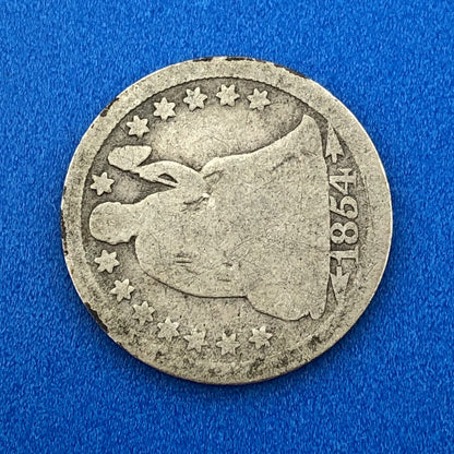 1854 P Seated Liberty Silver Dime 10c Better Key Philadelphia Mint Coin