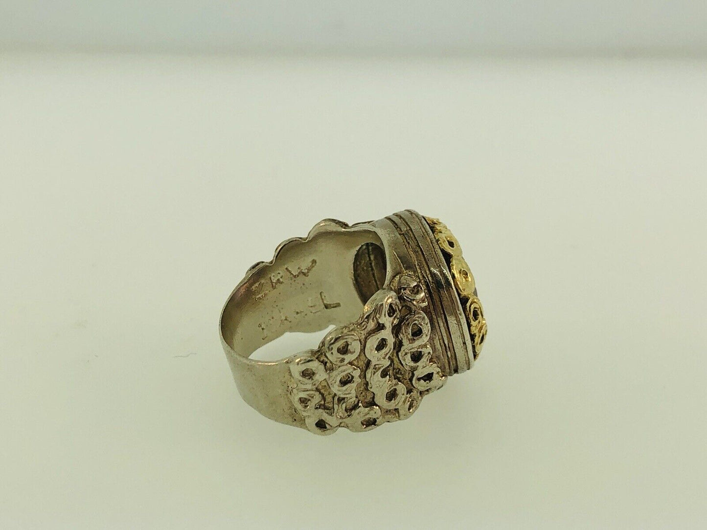 Adi Paz ZRW Israel 14K Yellow Gold Sterling Silver 925 Amethyst Cocktail Ring