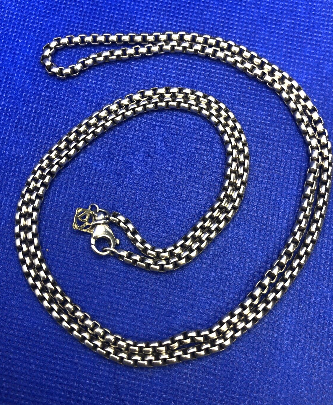 Designer David Yurman 925 Sterling Silver 14K Gold 22.5 Inch Box Chain Necklace