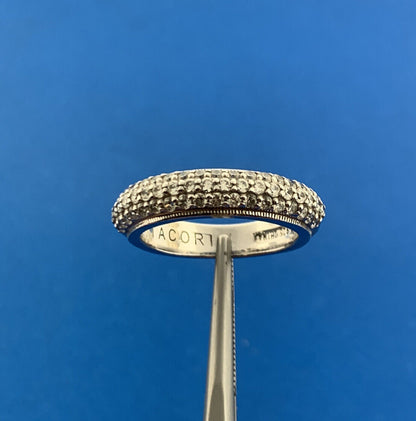 Tacori Sterling Silver Cubic Zirconia CZ Wedding Anniversary Eternity Band Ring