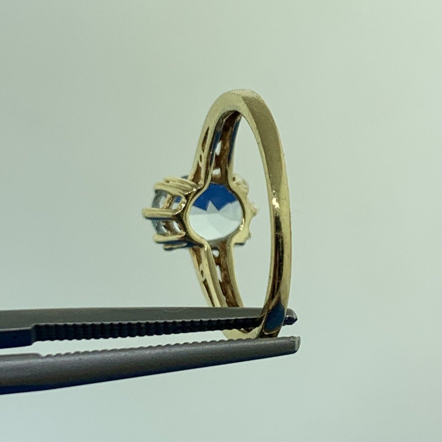 Designer 14K Yellow Gold Oval Aquamarine Solitaire Ring