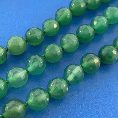 Vintage Silver Tone Green Faceted Tourmaline Bead 3 Strand Statement Necklace