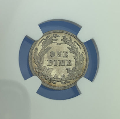 1901 P Proof Silver Barber Dime Better Philadelphia Mint NGC PF65 Cameo Coin