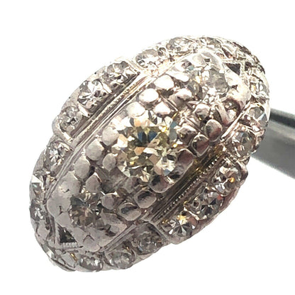 1920s Art Deco Platinum Diamond Trio Waterfall Engagement Bridal Cocktail Ring