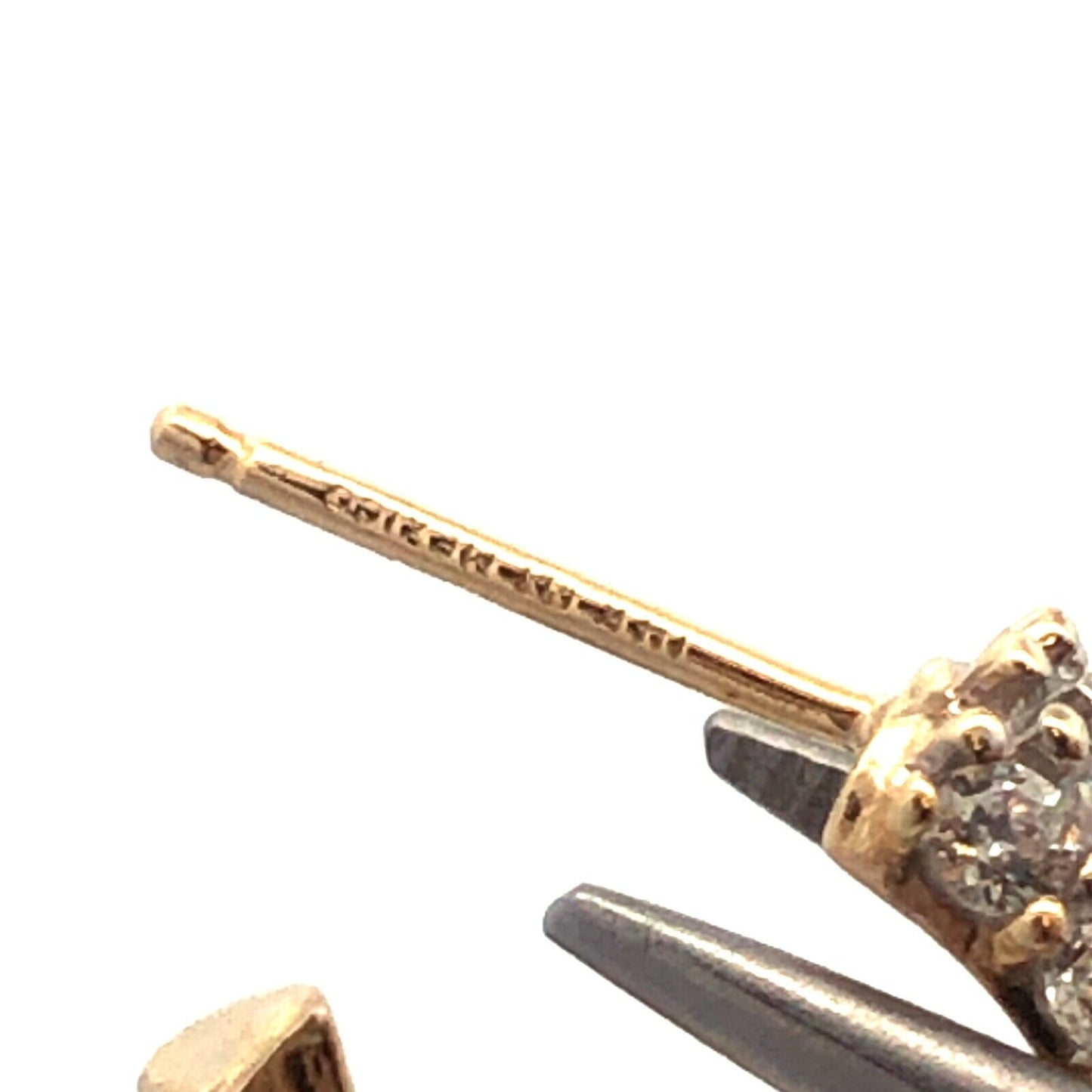 Designer Mexico 14K Yellow Gold Round Cubic Zirconia Huggie Hoop Earrings