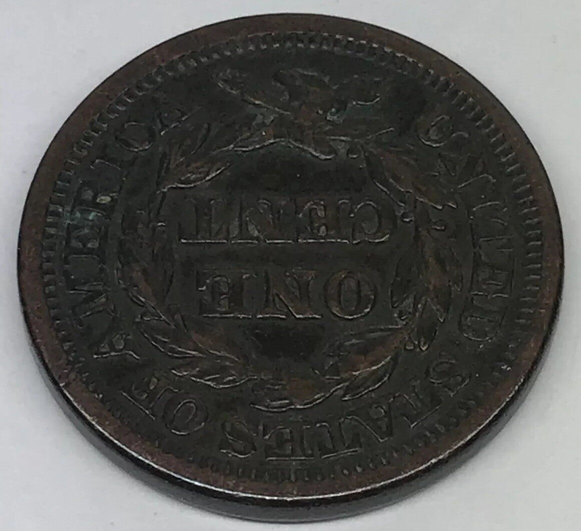 1846 Braided Hair Large Cent Small Date Early American Copper Coinage Brown