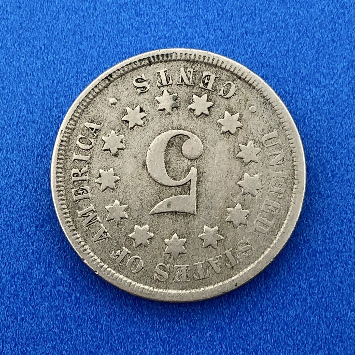 1867 P Shield Nickel Variety 2 Without Rays Better Key Philadelphia Type Coin