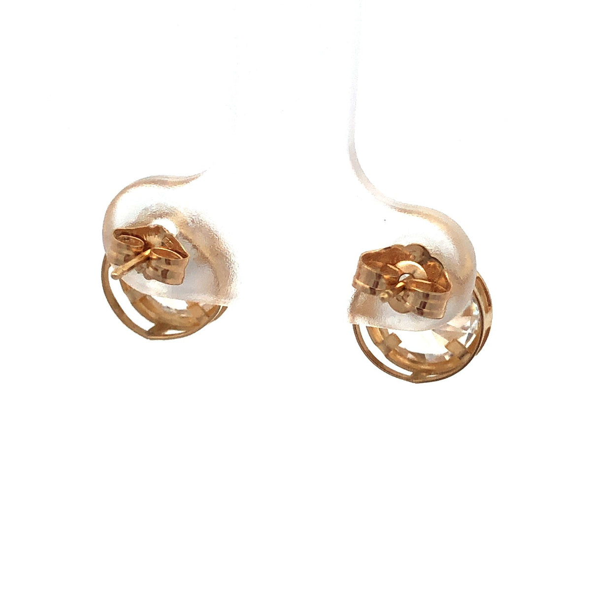 Jacmel Mauritius JCM 14K Yellow Gold Diamonique CZ Statement Stud Earrings