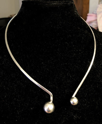 Designer Gems TV Promise 925 Sterling Silver Wire Collar Necklace #60442