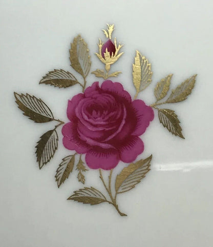 Lenox China Rhodora Pattern Rose Design Gold Linen 10-3/8" Dinner Plate