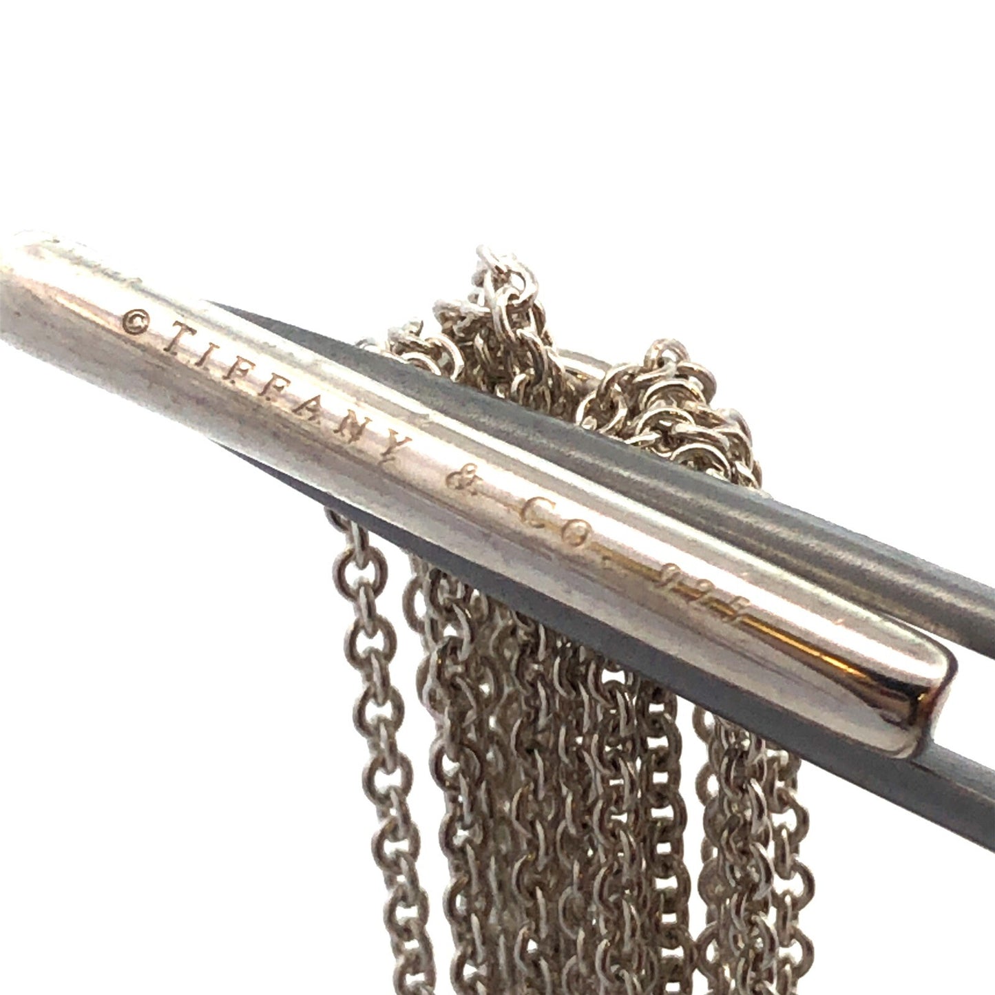 Tiffany & Co 925 Sterling Silver Retired Heart Mesh Multi-Strand Toggle Bracelet