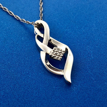 Designer 925 Sterling Silver Diamond Infinity Eternity Anniversary Necklace