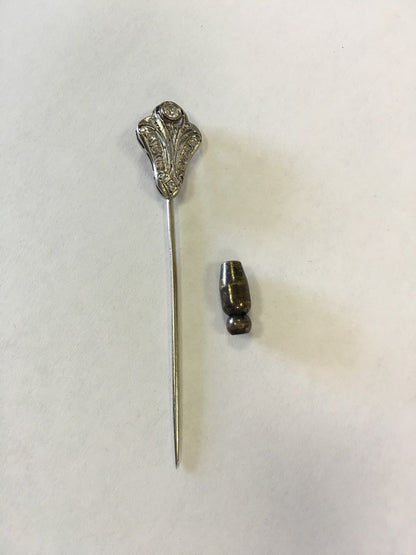 Vintage Art Deco Platinum Diamond Stick Pin .25tcw 1/4